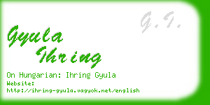 gyula ihring business card